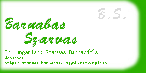 barnabas szarvas business card